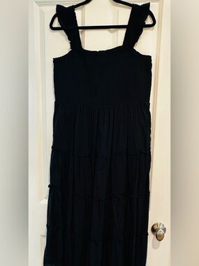 J. Crew Black Tiered Maxi Sundress Skirt